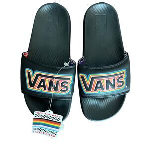 NWT Vans La Costa Slide Sandal Black Rainbow Pride Logo: Men's Size 5